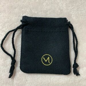 Mejuri Black Pouch with Gold Logo